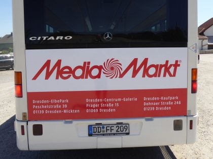 Buswerbung für Media Markt
