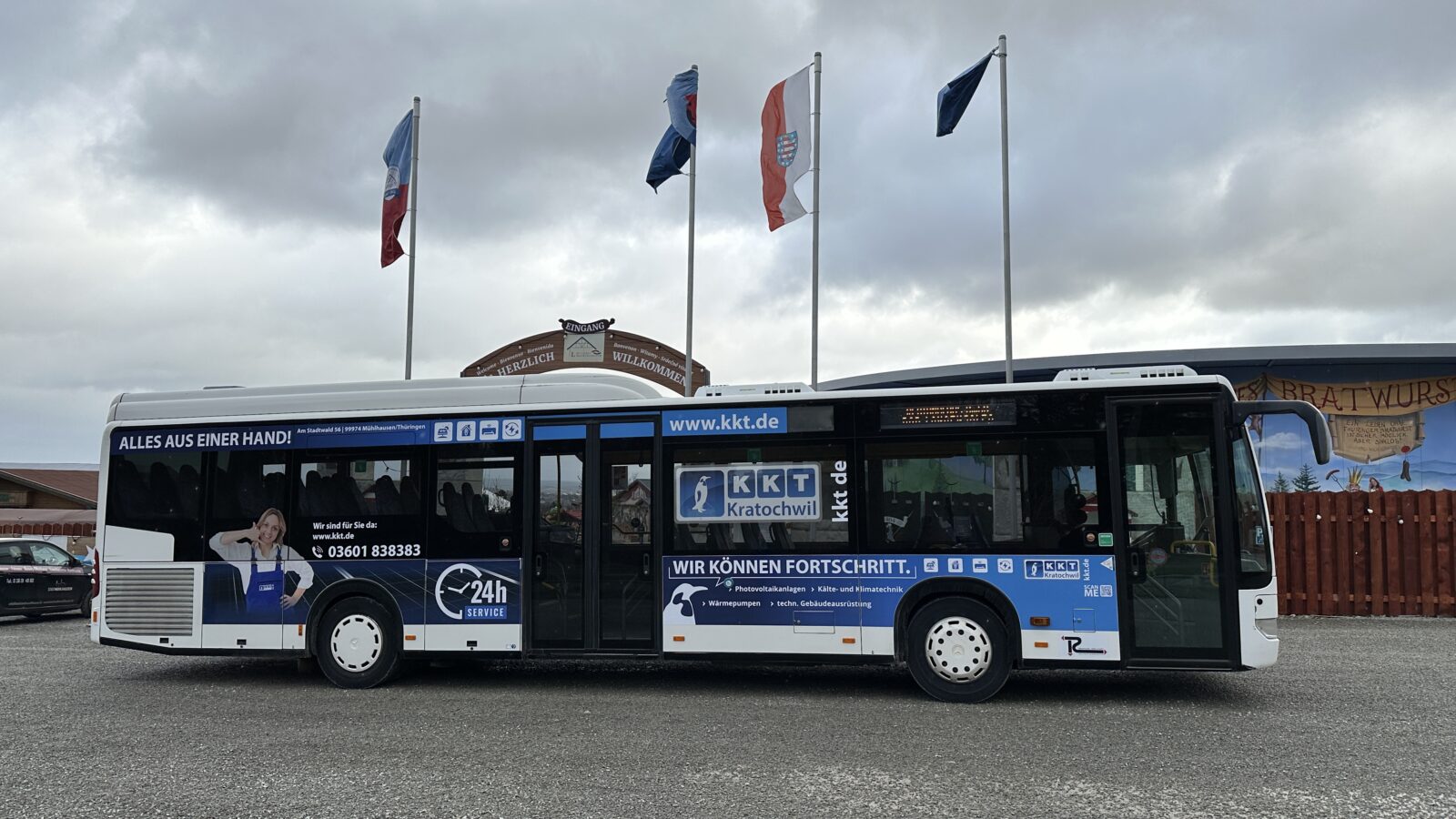 Einstiegsseite des Werbebusses der Firma JKAG.DE 